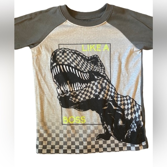 Dinosaur “Like a Boss” Boys Size 4/5 Short Sleeve Shorts PJ Set - Picture 3 of 5